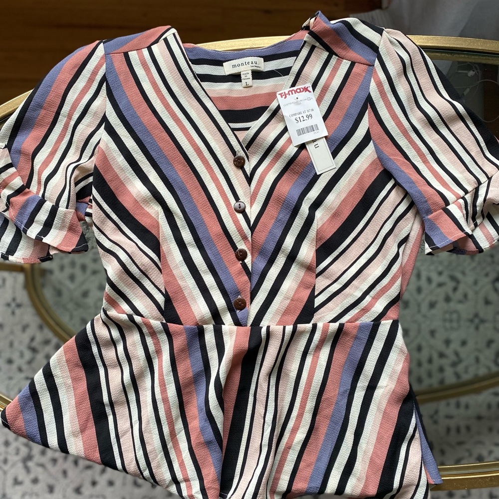 Striped Peplum Blouse from Marshalls - New with Tags